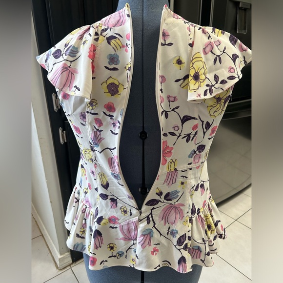 Rebecca Taylor Floral Top/ blouse Size 4 - Picture 5 of 10